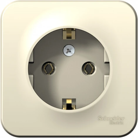 Розетка накладная с заземлением (молочный) Systeme Electric Blanca BLNRA010102