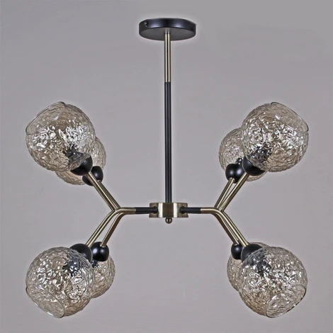 Потолочная люстра на штанге ILLUMICO IL0268-8PSQ-79 BK AB (220V)