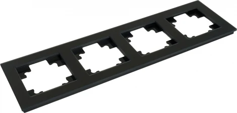 Рамка на 4 поста (черный) Stekker Катрин 49603