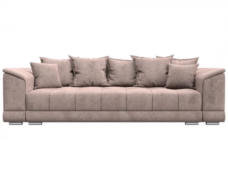 Диван прямой НордСтар НПБ (ДСП,ЛДСП,Брус/Пластик,Металл/Велюр/Бежевый) Лига Диванов 133197