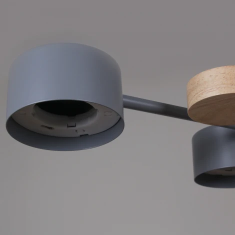 Потолочная люстра на штанге Reluce 03758-0.3-10 GREY+WOOD GX53