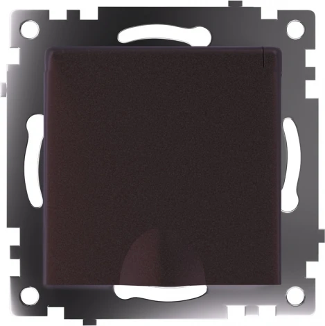 Розетка с заземлением защитной крышкой и шторками (коричневый) Stekker Катрин 49029