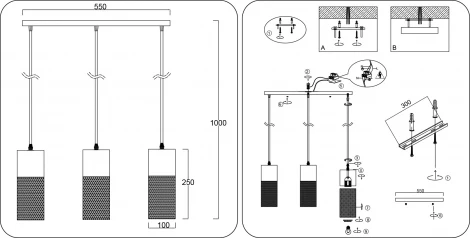 Подвесной светильник Ambrella TRADITIONAL TR8499 (220V, на проводе)