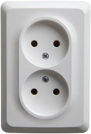Розетка встраиваемая двойная без заземления (белый) Systeme Electric Etude PC16-105B