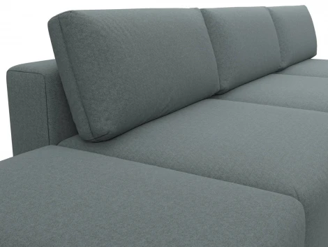 Диван прямой модульный с пуфом Лига-060 НПБ Лонг (ЛДСП,Брус,Фанера/Пластик/Рогожка/Серый) Лига Диванов 129710