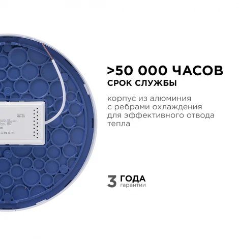 Потолочный светильник светодиодный круглый 220В 24Вт 1920лм изолированный драйвер 6500K Apeyron 06-65