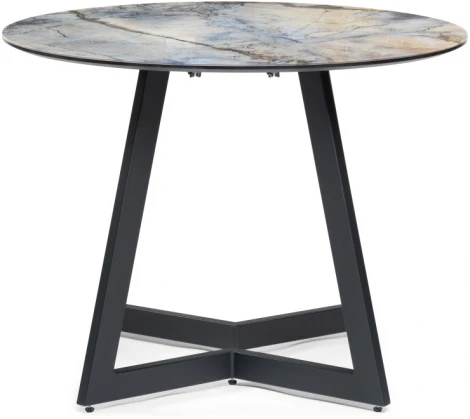 Стеклянный стол Woodville Алингсос 100(140)х100х76 магеллан / черный 532385