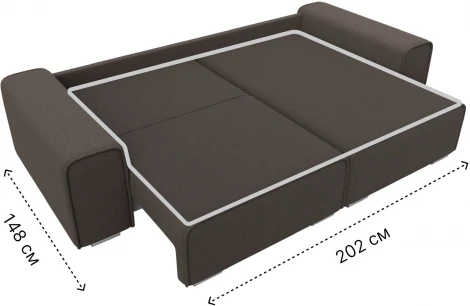 Диван угловой Лига-029 правый угол (Коричневый/Рогожка) Лига Диванов арт.121931