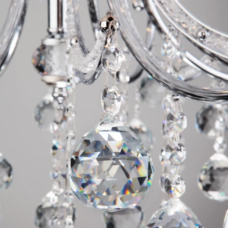 Подвесная люстра Eurosvet Collana 10096/8 хром/прозрачный хрусталь Strotskis