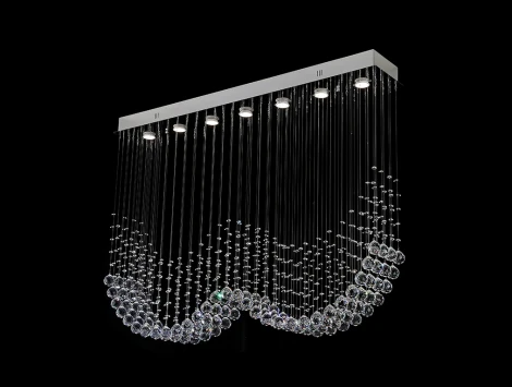 Потолочная люстра водопад Newport 8400 8407/PL chrome (220V, хрусталь, подвески)