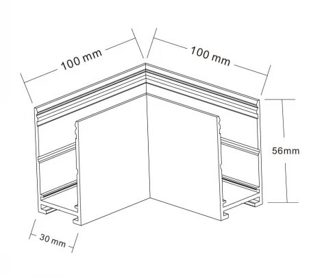Соединитель для накладного шинопровода 220V угловой Crystal Lux Space 220 CLT 0.215 04 BL