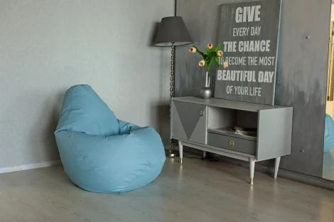 Кресло мешок Dreambag Груша Голубая ЭкоКожа (3XL, Классический) 5010441