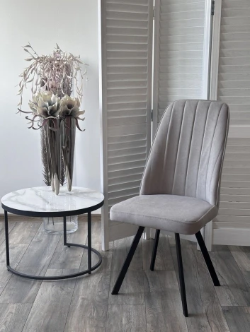 Стул ПРОВАНС 360 град. поворот. цвет B22 Серый, велюр / черный каркас M-City 64731