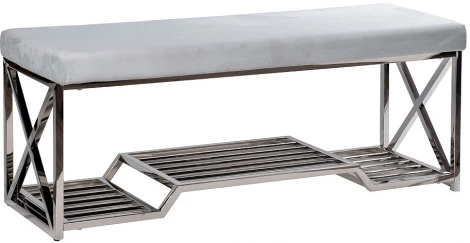 Банкетка Garda Decor 47ED-010BAN-GLB (Хром/Голубой)