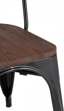 Стул Stool Group TOLIX WOOD черный глянцевый УТ000000942