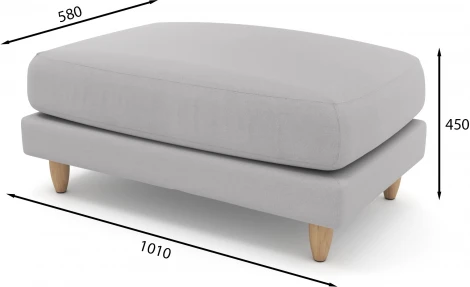 Банкетка Arsko Корс 2 светло-серый велюр