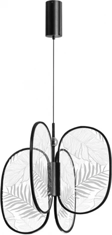 Подвесной светильник Odeon Light Piuma 6665/53L брашир. черный/металл/акрил IP20 LED 54W 2650Лм 3000K (220V, на проводе)