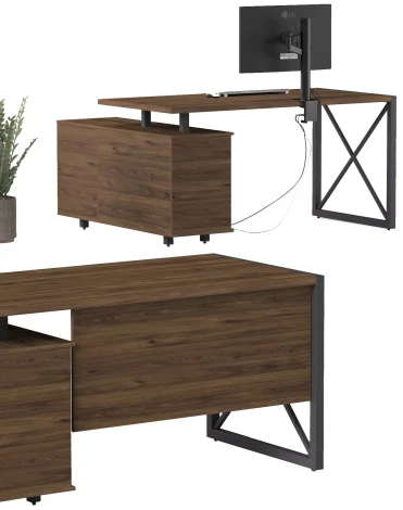 Стол рабочий универсальный Калифорния Хардвиг СР01 ЛДСП Темный орех 5079782302