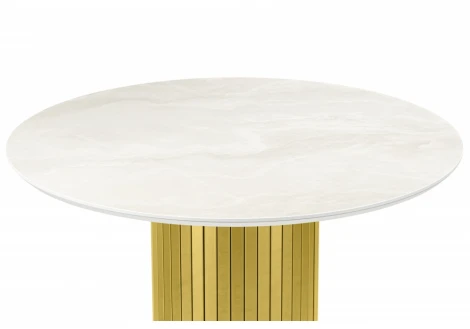 Керамический стол Гравент 110 onyx bianco soft satin / золотой 625608