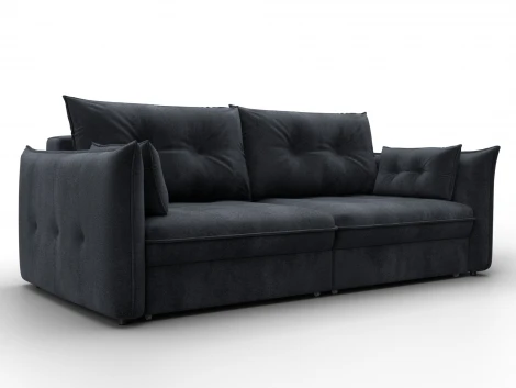 Диван прямой Лига-100 НПБ (ДСП,Фанера/Пластик/Велюр/Темно-серый) Лига Диванов 133657