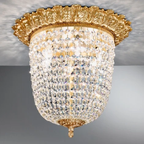 Потолочный светильник буше круглый Nervilamp 635 (220V, хрусталь)