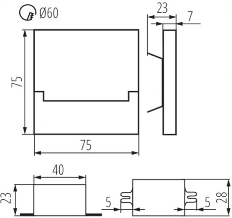 Подсветка ступеней лестницы встраиваемая светодиодная Kanlux SABIK 23802 (220V)