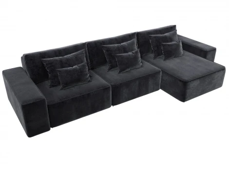 Диван угловой Лига-074 угол универсальный (ДСП/Пластик/Велюр/Темно-серый) Лига Диванов 129870