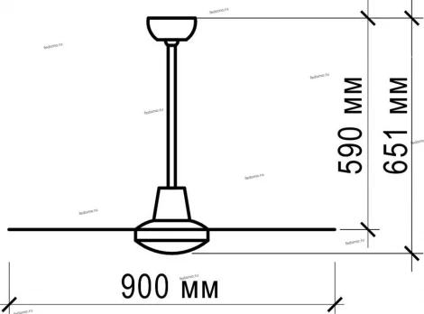 Вентилятор потолочный с настенным регулятором Dreamfan Simple, 3 лопасти, белый