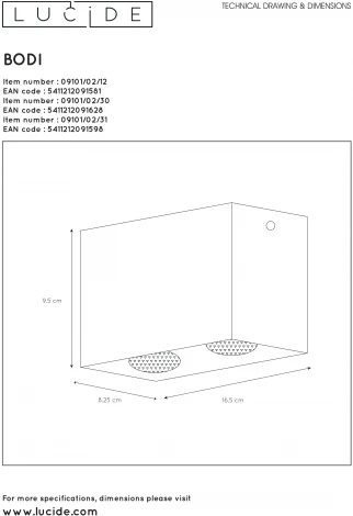 Накладной точечный светильник Lucide Bodi 09101/02/31 (220V)