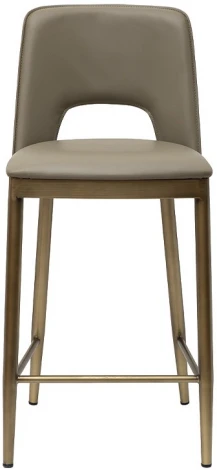 163YH-16574 Стул барный экокожа бежевый+бронза 43*46*93см Garda Decor
