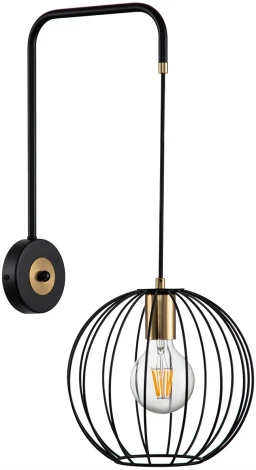 Бра Quebec 10176/1A E27*60W Black/Brass (220V, шар)