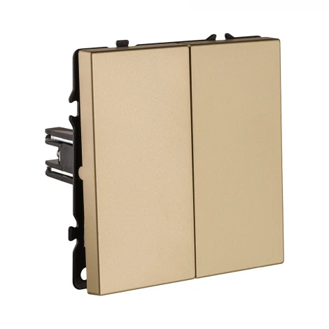 Выключатель кнопочный 2-клавишный 10А/250В золотой Kollinger Eclipse EC-025GD