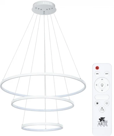 Подвесной светильник ярусный Arte Lamp Frodo A2197SP-3WH (LED, 220V, пульт управления, на тросе)