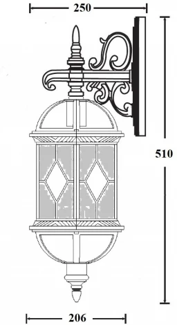 Настенный фонарь уличный IP44 Oasis Light SORENTO 92602 08 cover Bl (220V, фонарь)