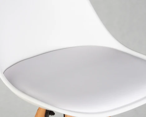 Стул полубарный RONNI (ножки светлый бук, белый (ZL-W-02))