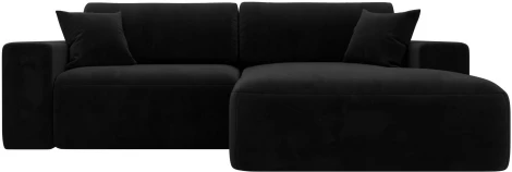 Диван угловой Лига-036 НПБ Классик правый угол (Черный/Велюр) Лига Диванов арт.121380