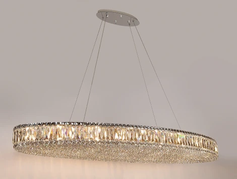 Подвесной светильник Newport 8450 8458+14/S chrome (220V, хрусталь, на тросе)