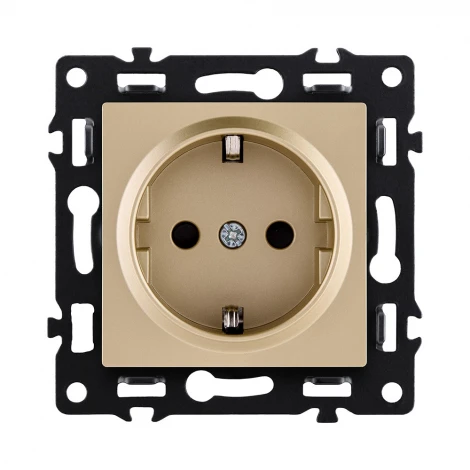 Розетка штепсельная SCHUKO 16A/250 В золотой Kollinger Asthetik AS-014GD