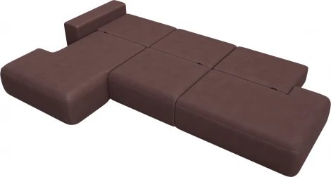 Диван угловой Лига-036 НПБ Модерн Лонг левый угол Лига Диванов (Замша) арт.127759L
