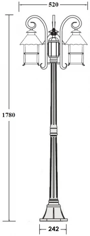 Наземный фонарь Oasis Light CAIOR 2 81409В/18 Gb (220V, фонарь, IP44)