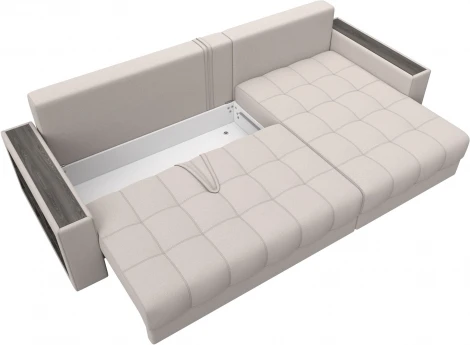 Диван угловой с декором и полкой Лига-050 НПБ Лига Диванов (Замша) арт.128616