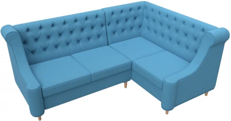 Диван кухонный угловой Бронкс правый угол (Голубой/Рогожка) Лига Диванов арт.123981