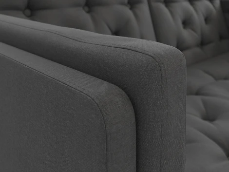 Диван Arsko Айверс М беленый дуб черная рогожка