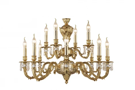 Подвесная люстра Dio D'Arte Estrada E 1.1.12.600 G (220V, хрусталь, на цепи, подсвечник, свеча)