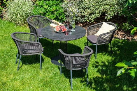 "Диего" обеденная группа на 4 персоны со стульями "Марсель", столешница "серый гранит" 4SIS арт.УТ-00003408