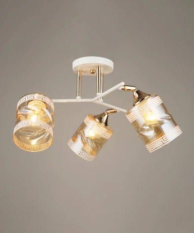 Потолочная люстра на штанге Мелодия Света SS1N SS8748-3 WT+GD 000067893
