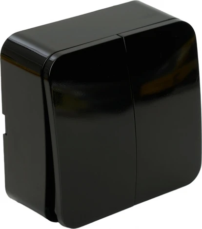 Выключатель двухклавишный (черный) Stekker София 49293