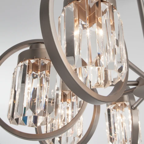 Потолочная люстра Eurosvet Loraine 10095/8 сатин-никель/прозрачный хрусталь Strotskis