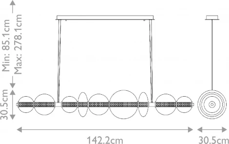 Подвесной светильник Eurofase QN-ATOMO-LP7-BG (LED, 220V, на проводе, шарики)