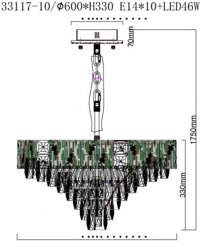 Подвесная люстра Fluorite Delight FL1058-10P